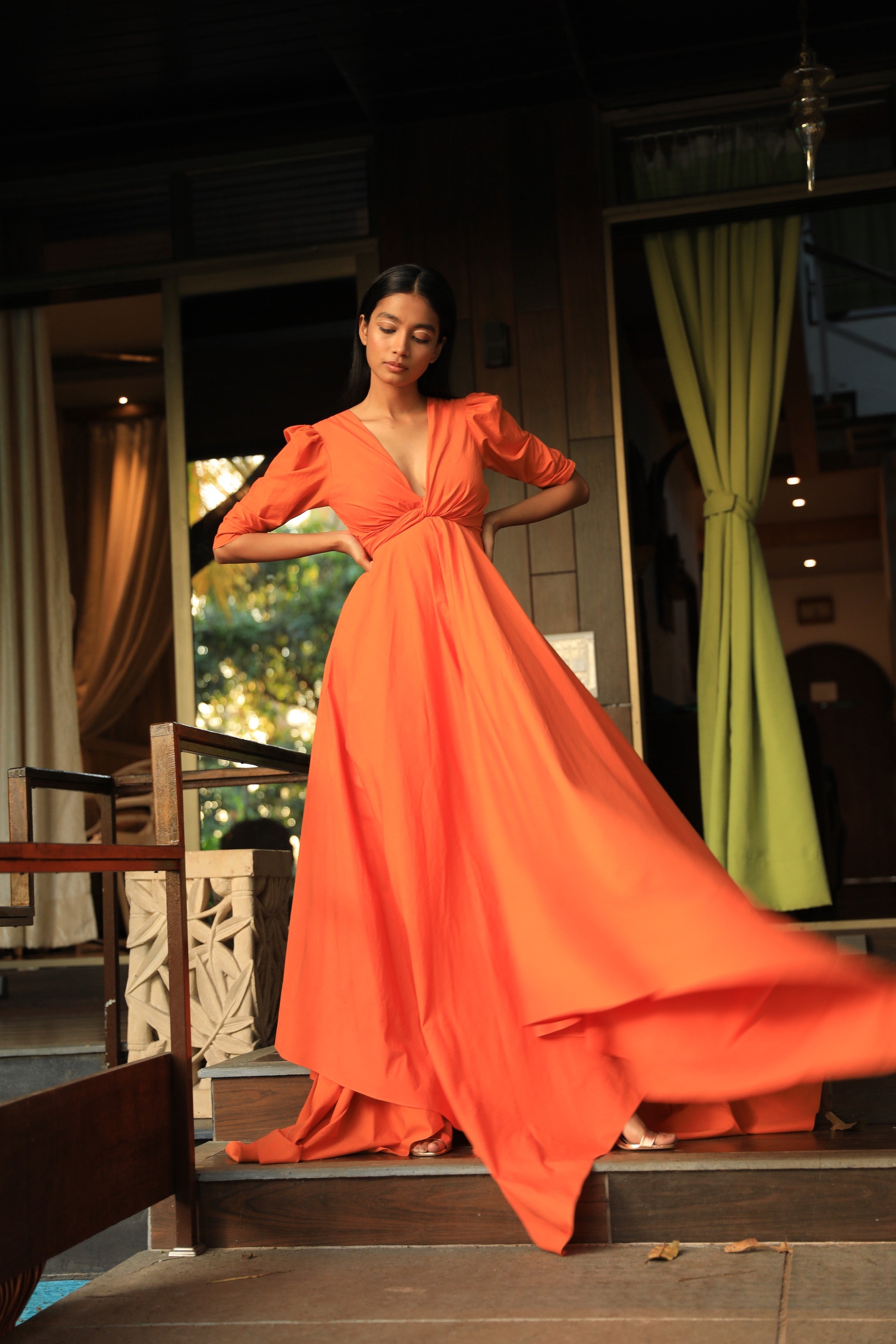 Orange Colour Long Gown Party Wear With Zip Closure Age Group: Adults at  Best Price in Hyderabad | Second Skin